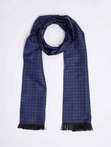 Blue Geometric Reversible Stole & Pocket Square Set - TOSSIDO