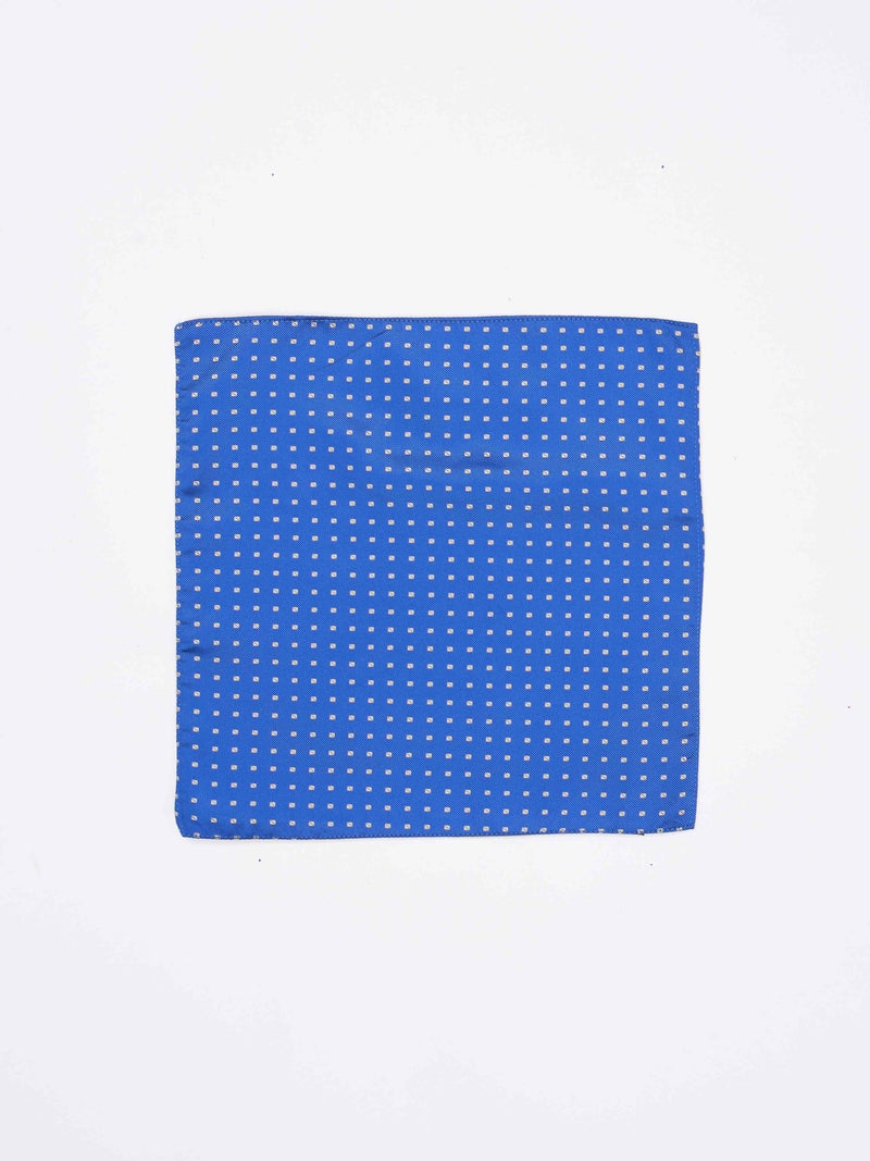 Blue Geometric Reversible Stole & Pocket Square Set - TOSSIDO