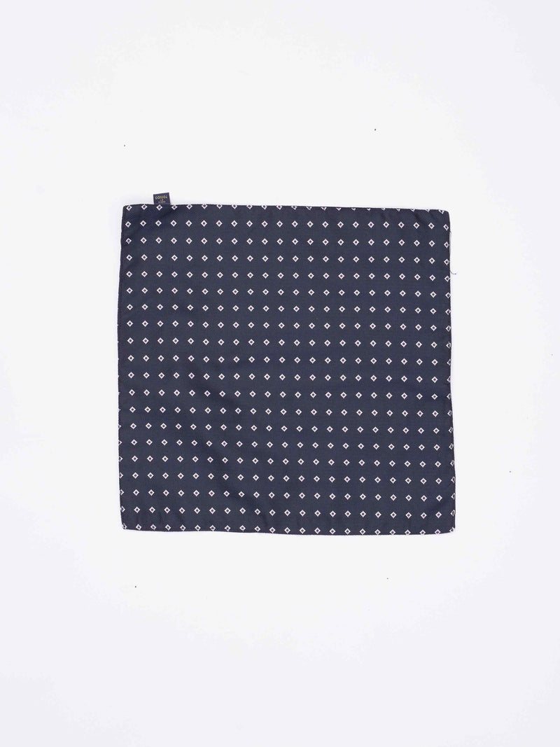 Blue Geometric Reversible Stole & Pocket Square Set - TOSSIDO