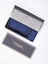 Blue Geometric Reversible Stole & Pocket Square Set - TOSSIDO