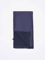 Blue Geometric Reversible Stole & Pocket Square Set - TOSSIDO