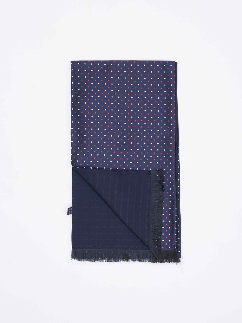 Blue Geometric Reversible Stole & Pocket Square Set - TOSSIDO