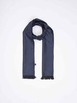 Blue Geometric Reversible Stole & Pocket Square Set - TOSSIDO