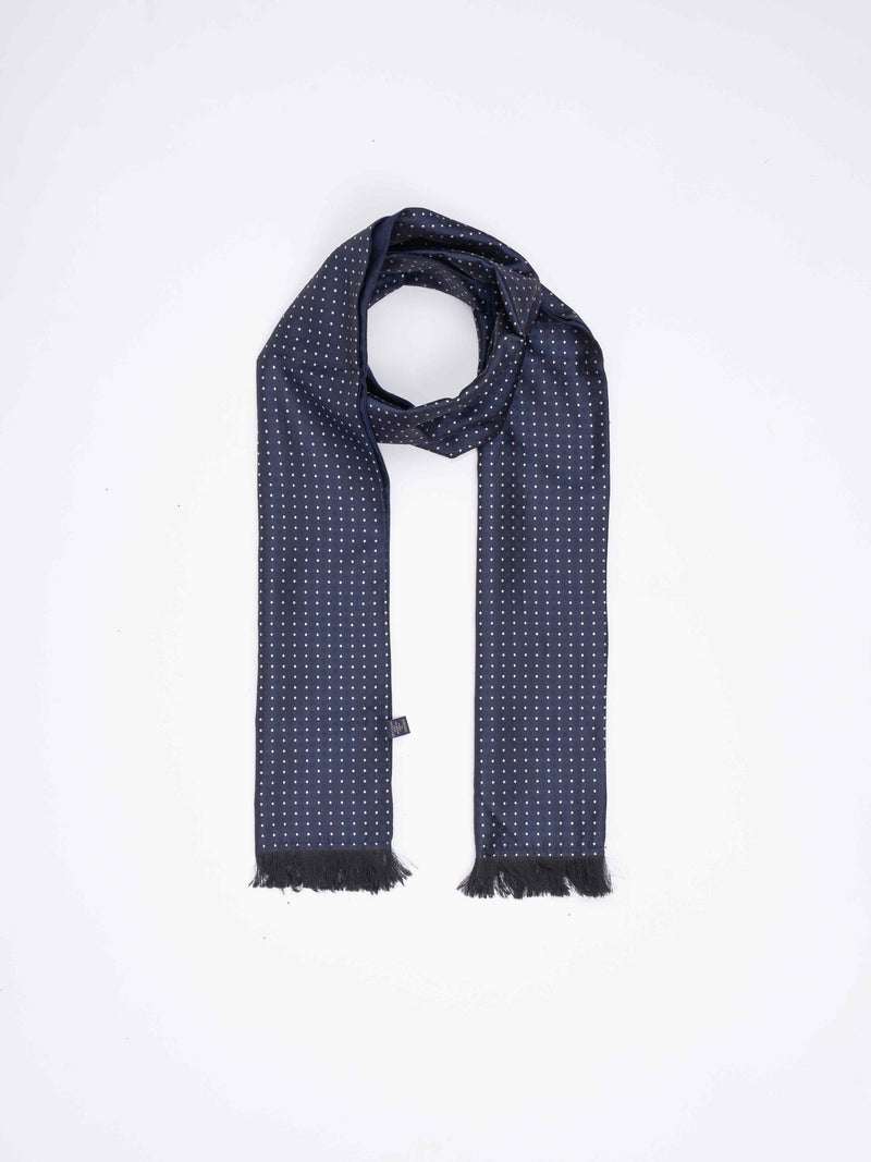 Blue Geometric Reversible Stole & Pocket Square Set - TOSSIDO