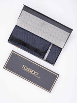 Blue Geometric Reversible Stole & Pocket Square Set - TOSSIDO