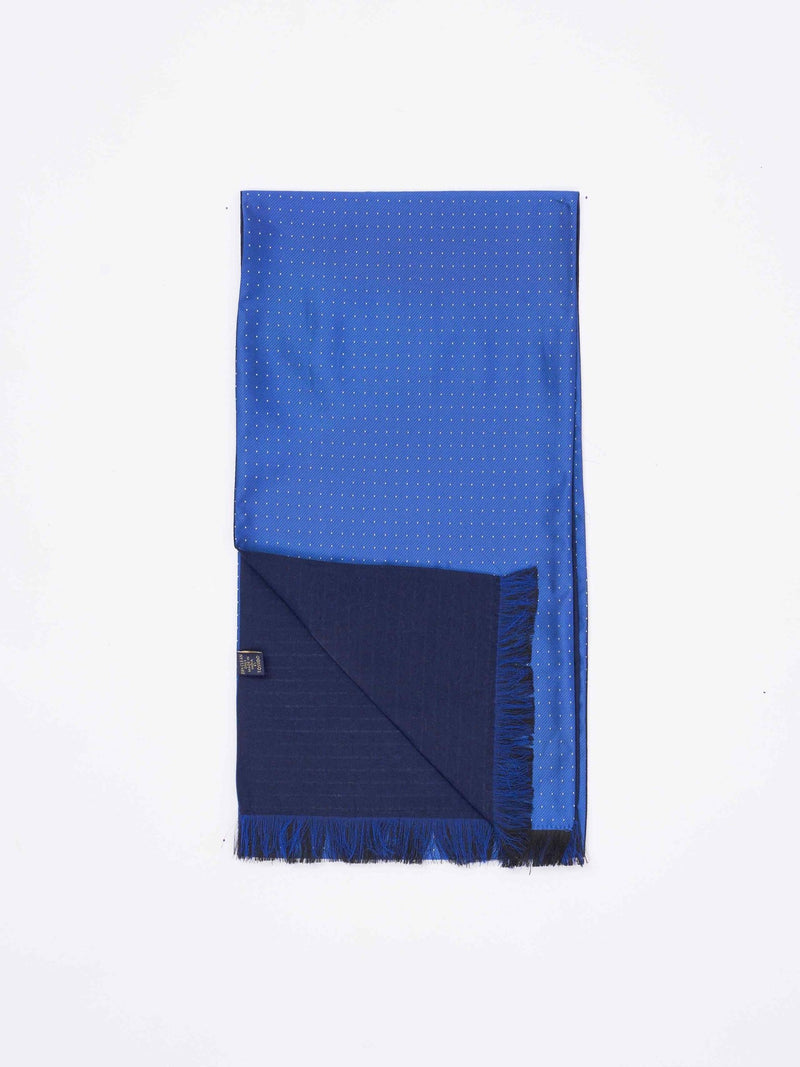 Blue Geometric Reversible Stole & Pocket Square Set - TOSSIDO