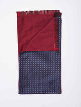 Blue Geometric Reversible Stole & Pocket Square Set - TOSSIDO