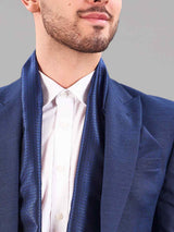 Blue Geometric Reversible Stole & Pocket Square Set - TOSSIDO
