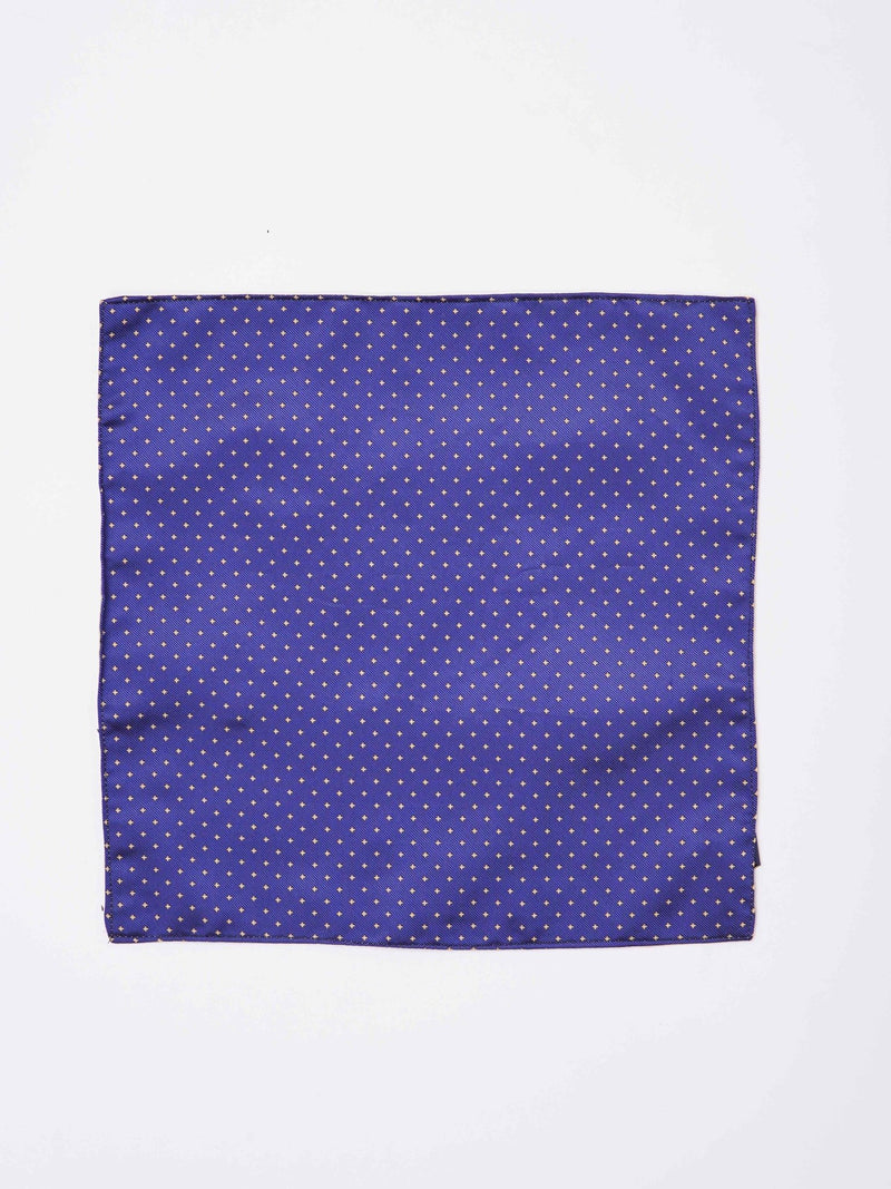 Blue Geometric Reversible Stole & Pocket Square Set - TOSSIDO