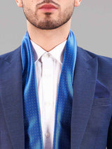 Blue Geometric Reversible Stole & Pocket Square Set - TOSSIDO