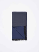 Blue Geometric Reversible Stole & Pocket Square Set - TOSSIDO