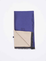 Blue Geometric Reversible Stole & Pocket Square Set - TOSSIDO