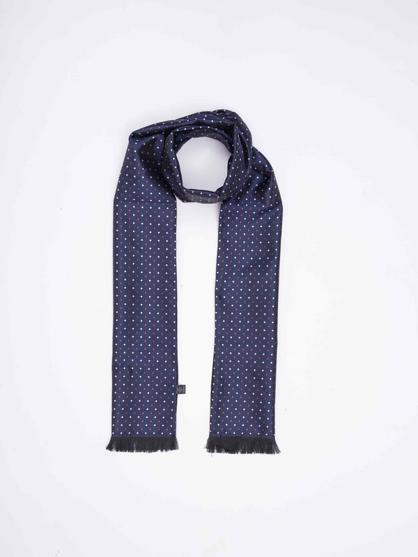 Blue Geometric Reversible Stole & Pocket Square Set - TOSSIDO