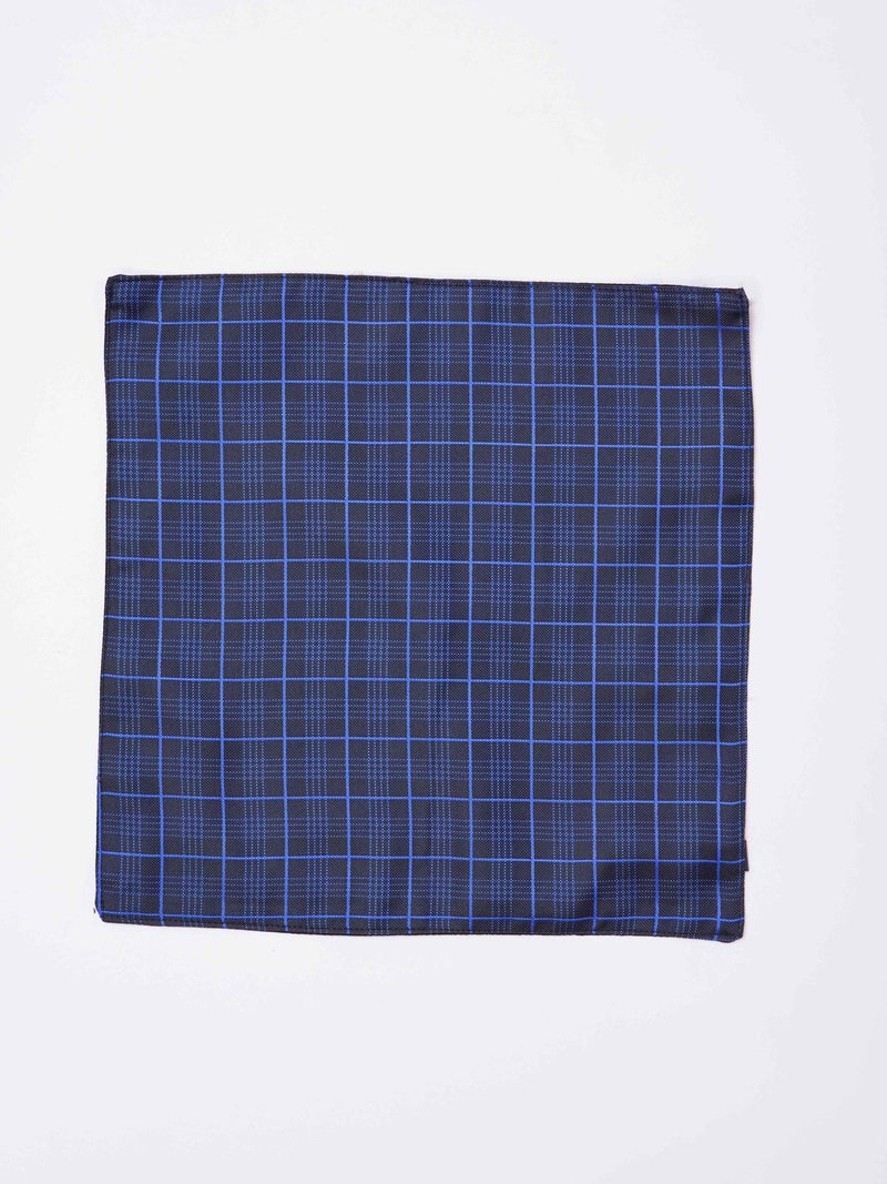 Blue Geometric Reversible Stole & Pocket Square Set - TOSSIDO