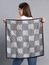 Blue Geometric Short Scarf - TOSSIDO