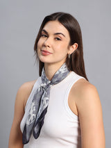 Blue Geometric Short Scarf - TOSSIDO