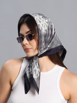 Blue Geometric Short Scarf - TOSSIDO