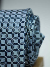 Blue Geometric Silk Necktie - TOSSIDO