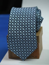 Blue Geometric Silk Necktie - TOSSIDO
