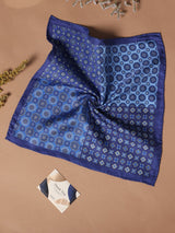 Blue Geometric Silk Pocket Square - TOSSIDO