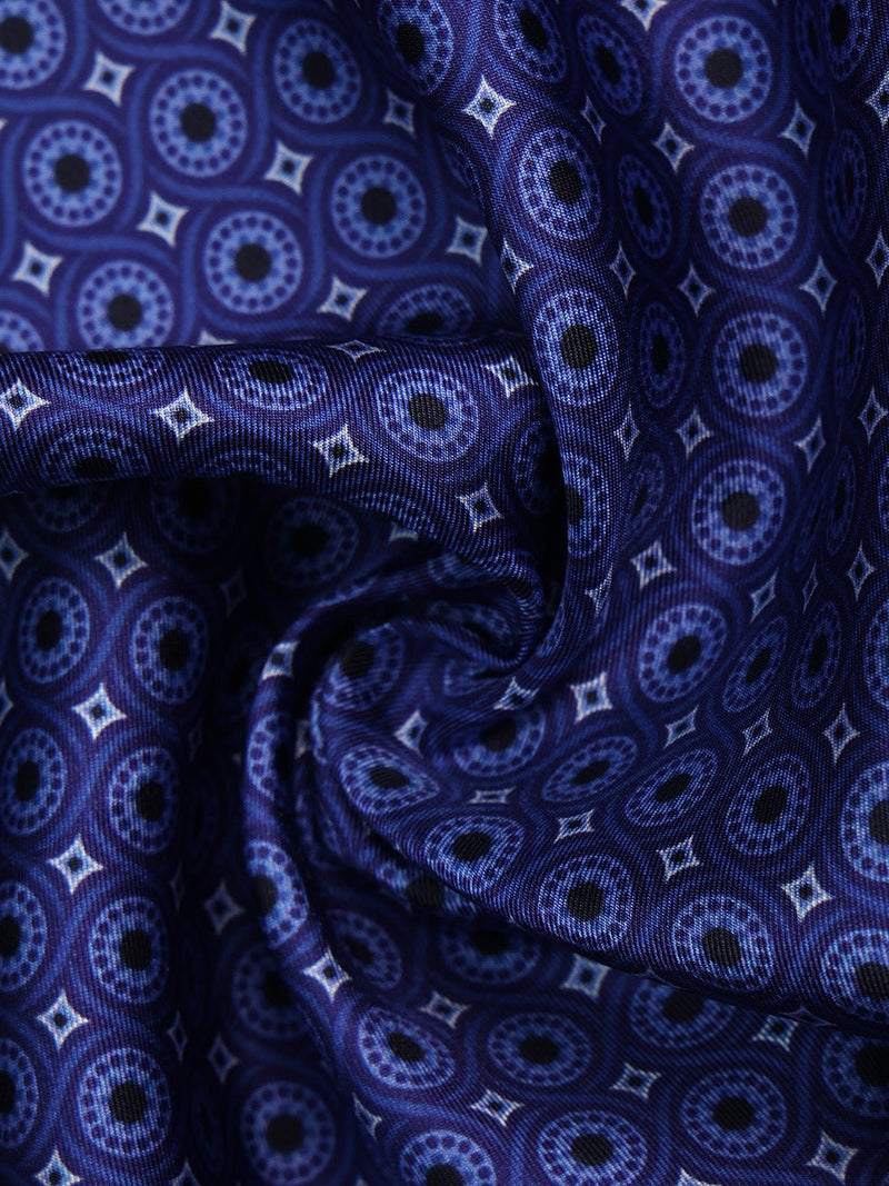 Blue Geometric Silk Pocket Square - TOSSIDO
