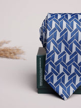 Blue Geometric Skinny Necktie - TOSSIDO