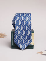 Blue Geometric Skinny Necktie - TOSSIDO