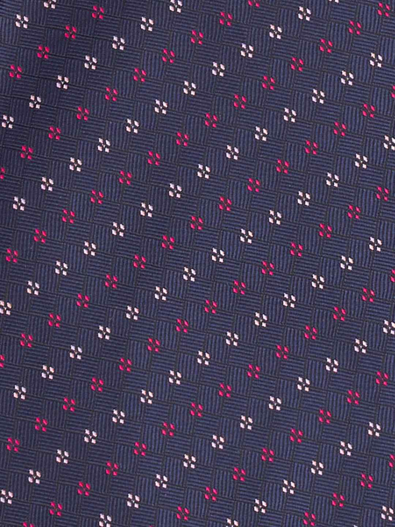 Blue Geometric Woven Cravat & Pocket Square Set - TOSSIDO