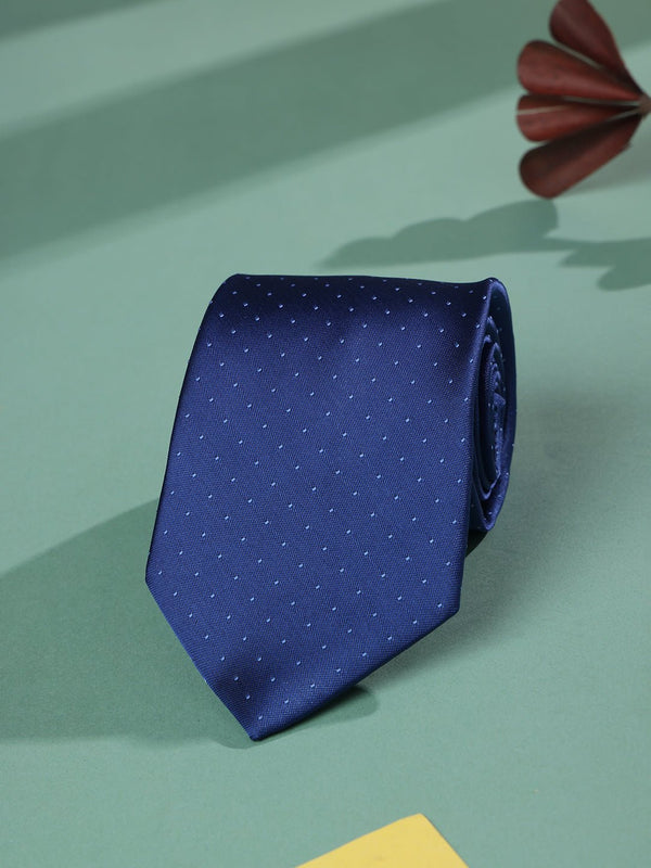 Blue Geometric Woven Necktie - TOSSIDO
