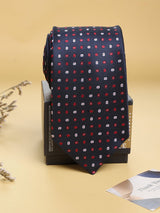 Blue Geometric Woven Necktie - TOSSIDO