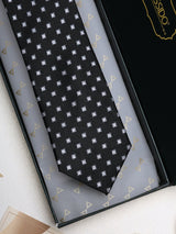 Blue Geometric Woven Silk Necktie - TOSSIDO