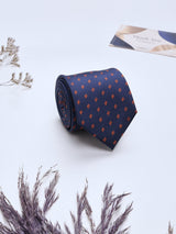 Blue Geometric Woven Silk Necktie - TOSSIDO