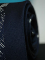 Blue Geometric Woven Silk Necktie - TOSSIDO