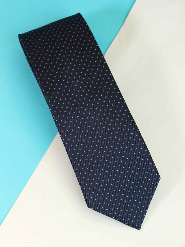 Blue Geometric Woven Silk Necktie - TOSSIDO
