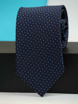 Blue Geometric Woven Silk Necktie - TOSSIDO