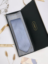 Blue Geometric Woven Silk Necktie - TOSSIDO