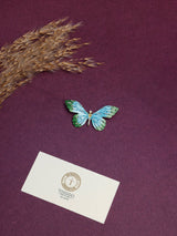 Blue & Green Crystal Butterfly Brooch
