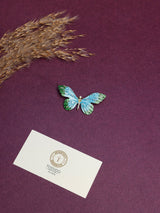 Blue & Green Crystal Butterfly Brooch