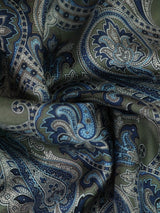 Blue & Green Paisley Silk Pocket Square - TOSSIDO