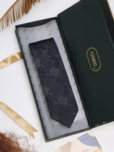 Blue & Grey Abstract Woven Silk Necktie - TOSSIDO
