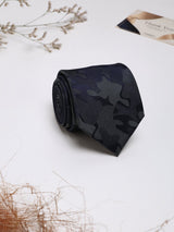 Blue & Grey Abstract Woven Silk Necktie - TOSSIDO