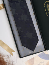 Blue & Grey Abstract Woven Silk Necktie - TOSSIDO