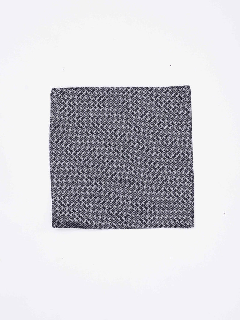 Blue & Grey Geometric Reversible Stole & Pocket Square Set - TOSSIDO