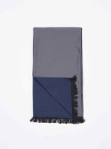 Blue & Grey Geometric Reversible Stole & Pocket Square Set - TOSSIDO