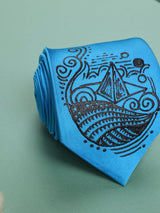 Blue Hand - Painted Woven Necktie - TOSSIDO