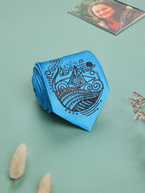 Blue Hand - Painted Woven Necktie - TOSSIDO