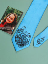 Blue Hand - Painted Woven Necktie - TOSSIDO