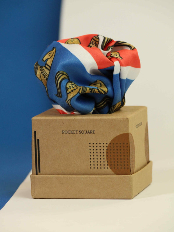 Blue Horse Pocket Square - TOSSIDO