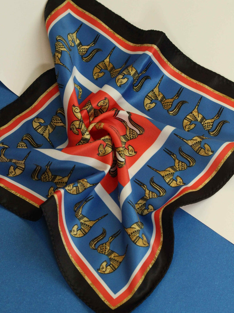 Blue Horse Pocket Square - TOSSIDO
