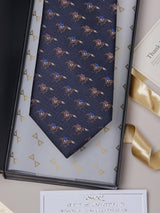 Blue Horse Rider Teflon Silk Necktie - TOSSIDO